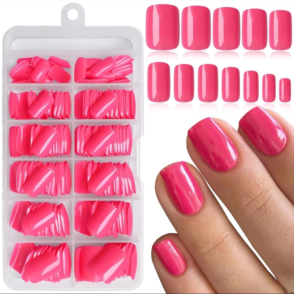 Vibrant Pink Press-On Nails